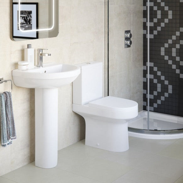 Leigh Close Coupled Open Back Comfort Height WC & Soft Close Seat-Toilets-DIPTP0246-