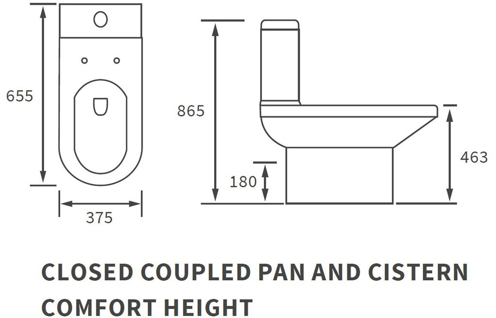 Leigh Close Coupled Open Back Comfort Height WC & Soft Close Seat-Toilets-DIPTP0246-