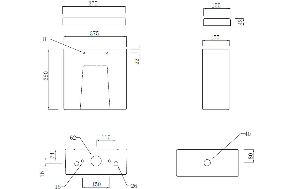 Leigh Close Coupled Open Back WC & Soft Close Seat-Toilets-DIPTP054-