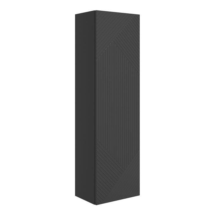 Lines 350mm Wall Hung 1 Door Tall Unit-Bathroom Furniture-Matt Graphite Grey-