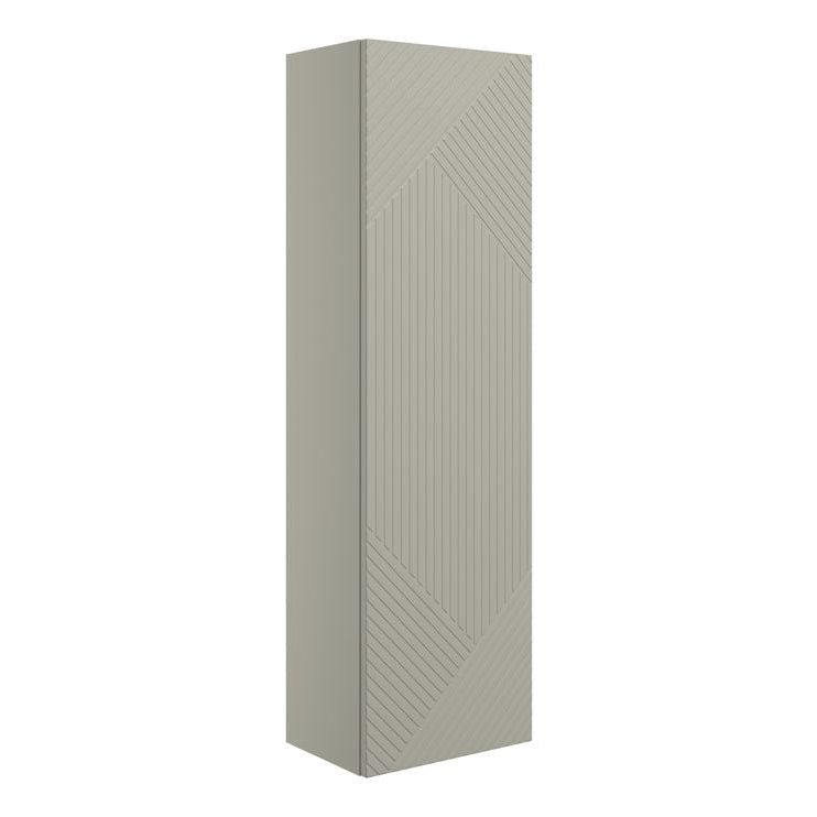 Lines 350mm Wall Hung 1 Door Tall Unit-Bathroom Furniture-Matt Oat-