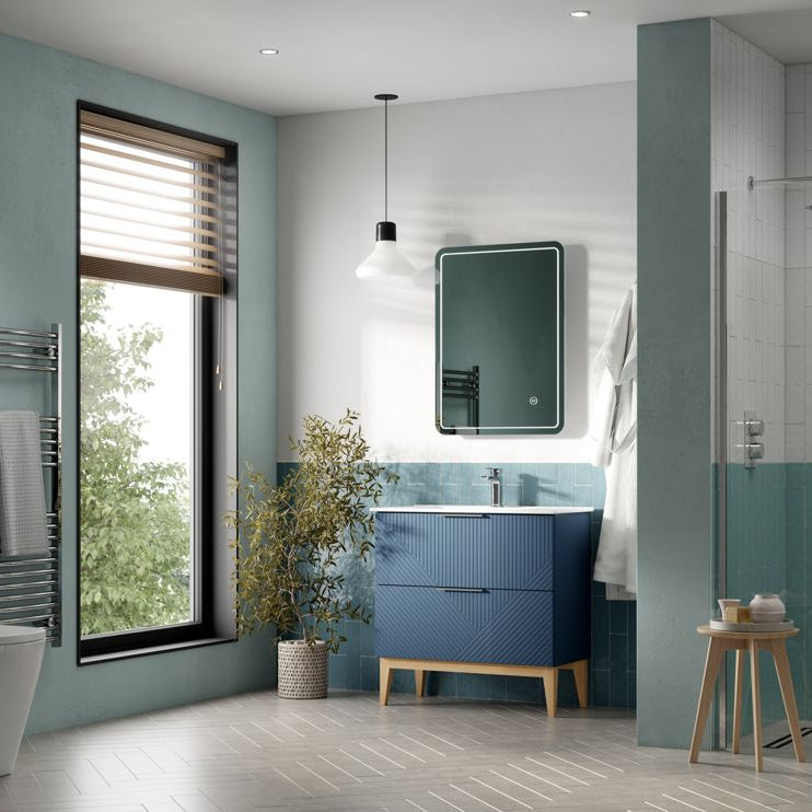 Lines 815mm Floor Standing 2 Drawer Basin Unit & Basin-Bathroom Furniture-