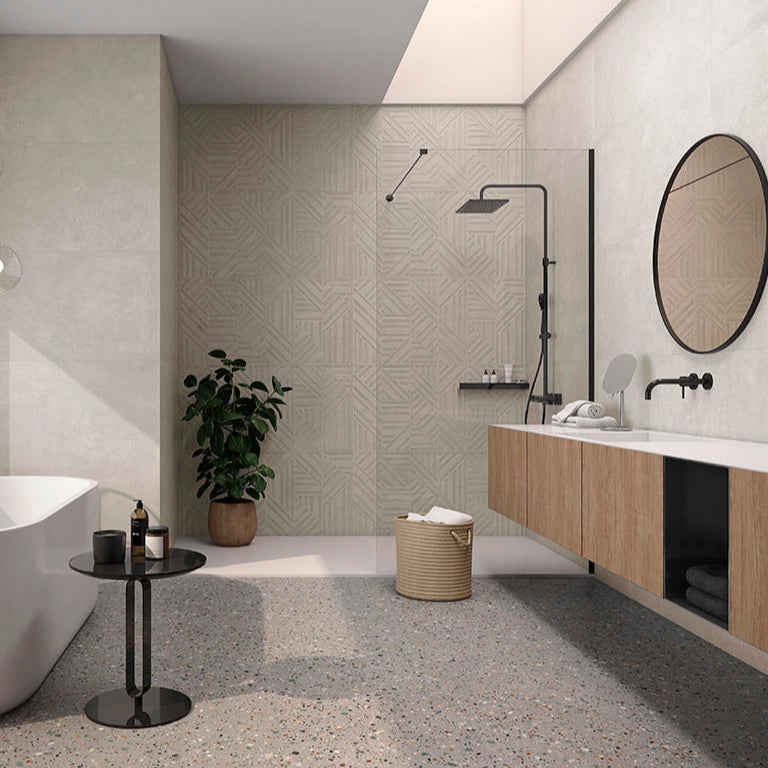 London Terrazzo Grey Porcelain Tile 60x60cm