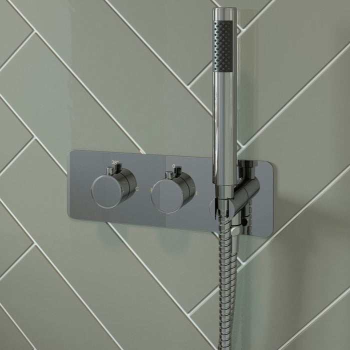 Luna Thermostatic Two Outlet Shower Valve with Handset-Shower Rail Kits-DICM0608-