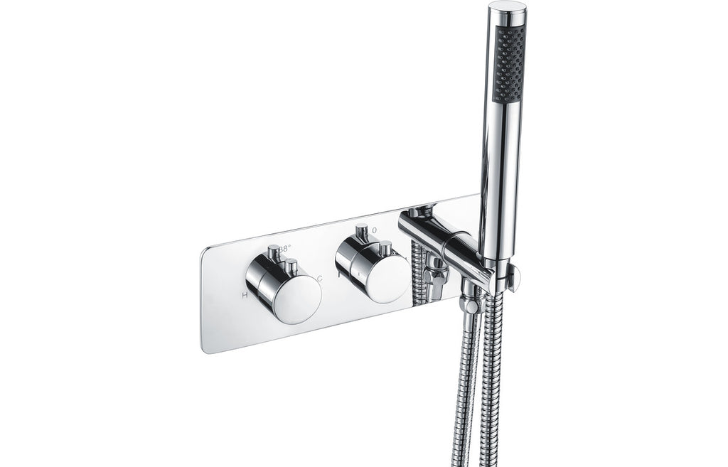 Luna Thermostatic Two Outlet Shower Valve with Handset-Shower Rail Kits-DICM0608-