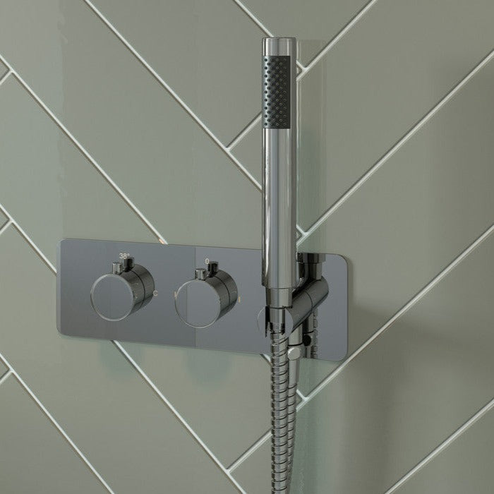 Lyra Shower Pack One - Two Outlet Twin Shower Valve with Handset & ABS Overhead-Shower Sets-DICMP0102-