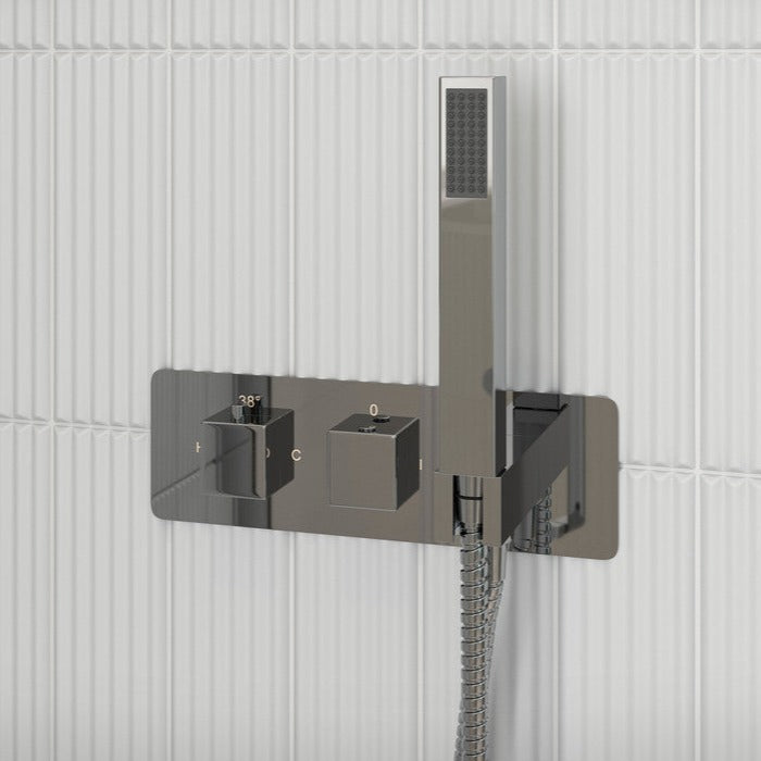 Lyra Thermostatic Two Outlet Shower Valve with Handset-Shower Rail Kits-DICM0610-