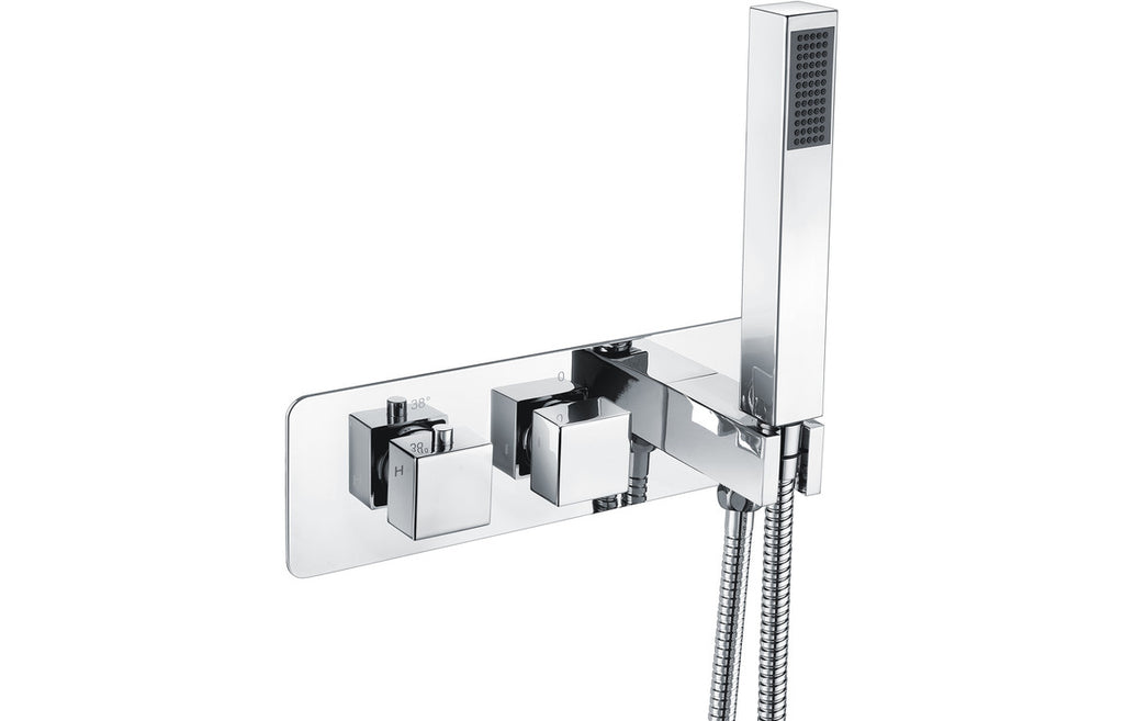 Lyra Thermostatic Two Outlet Shower Valve with Handset-Shower Rail Kits-DICM0610-