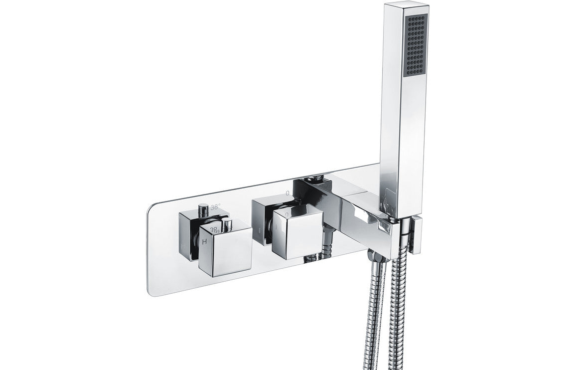 Lyra Thermostatic Two Outlet Shower Valve with Handset-Shower Rail Kits-DICM0610-