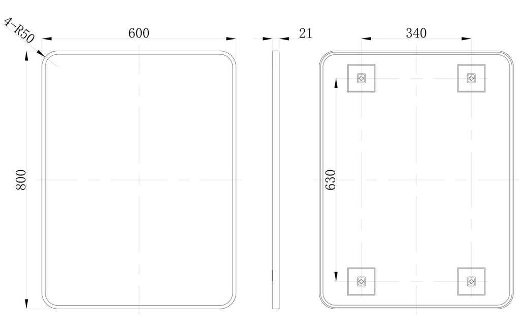 Mai 600x800mm Rectangle Mirror-Mirrors-DIMS0104-