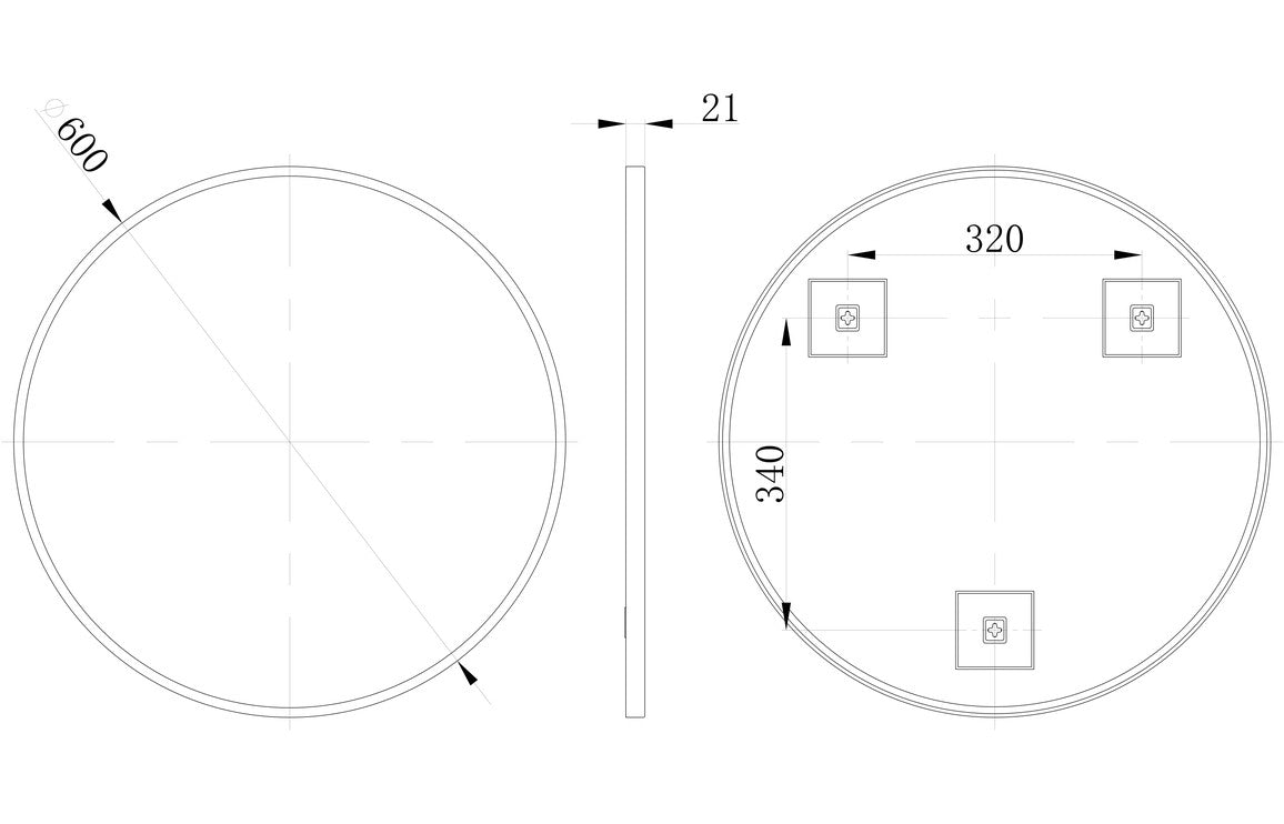 Mai Round Mirror - Matt Black-Mirrors-DIMR0034-