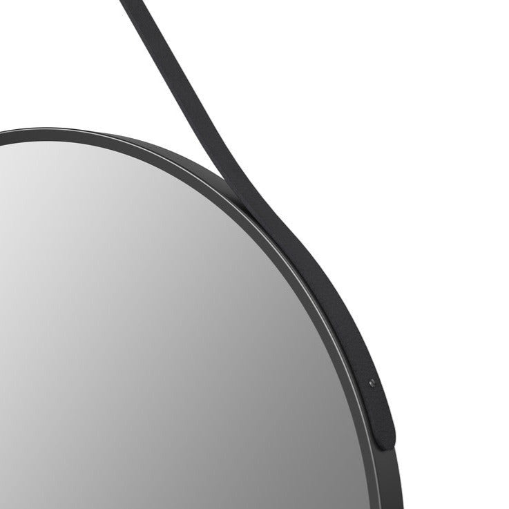 Mako 600mm Round Mirror - Matt Black-Mirrors-DIMR0044-