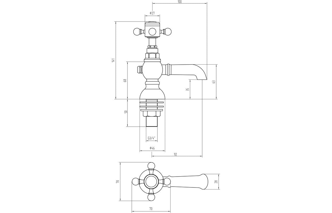Marlow Basin Pillar Taps - Chrome-Basin Taps-DITS2046-