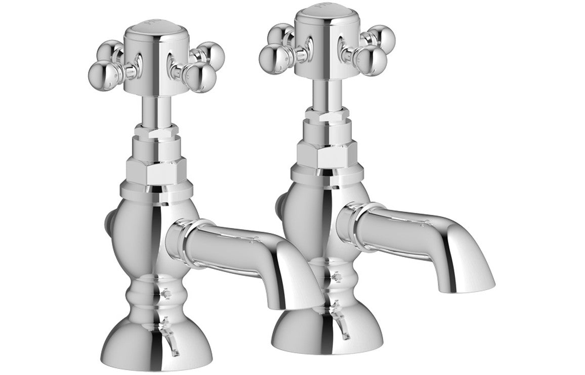 Marlow Basin Pillar Taps - Chrome-Basin Taps-DITS2046-