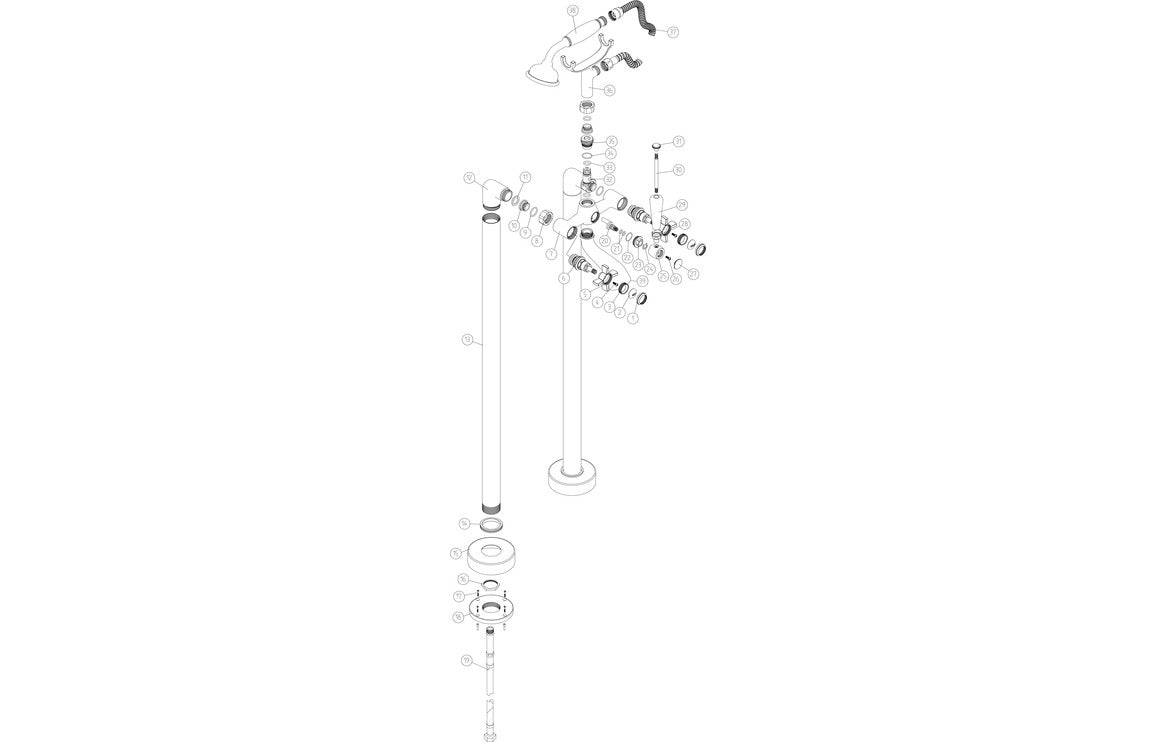 Marlow Floor Standing Bath/Shower Mixer - Chrome-Bath Taps-DITB2252-