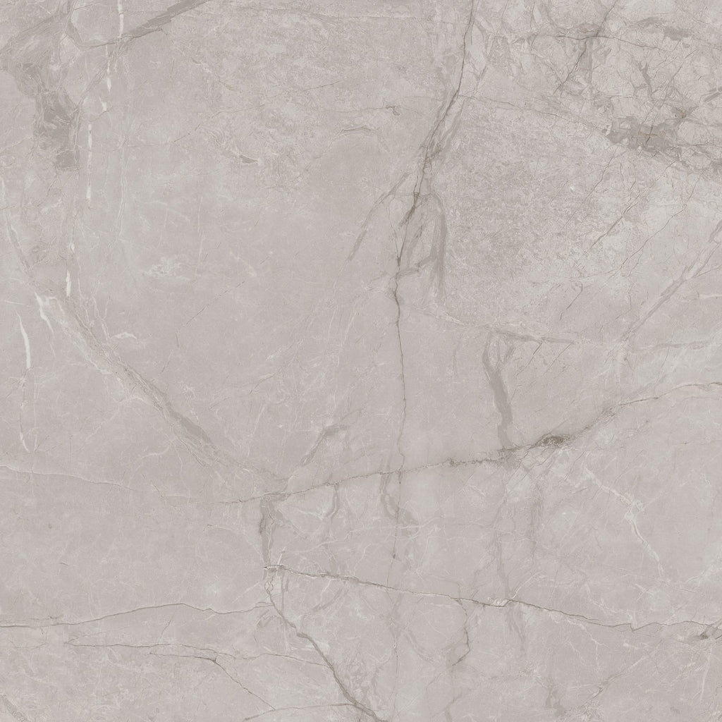 Marvel Grey Polished Marble Effect Porcelain Floor Tile 60x60cm