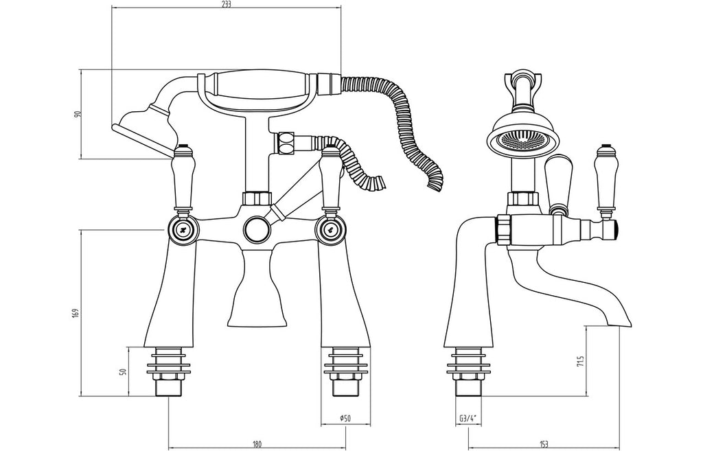 Matelica Bath/Shower Mixer - Chrome-Bath Taps-DITB2224-