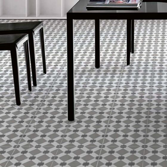 Verona Matisse Grey Pre-Scored Matt Glazed Ceramic Wall & Floor Tile 45x45cm