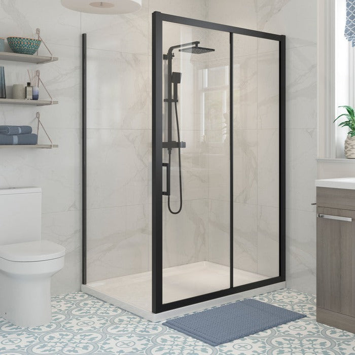 Max6 Black 1000mm Sliding Door-Shower Enclosures-CAPCS0017-