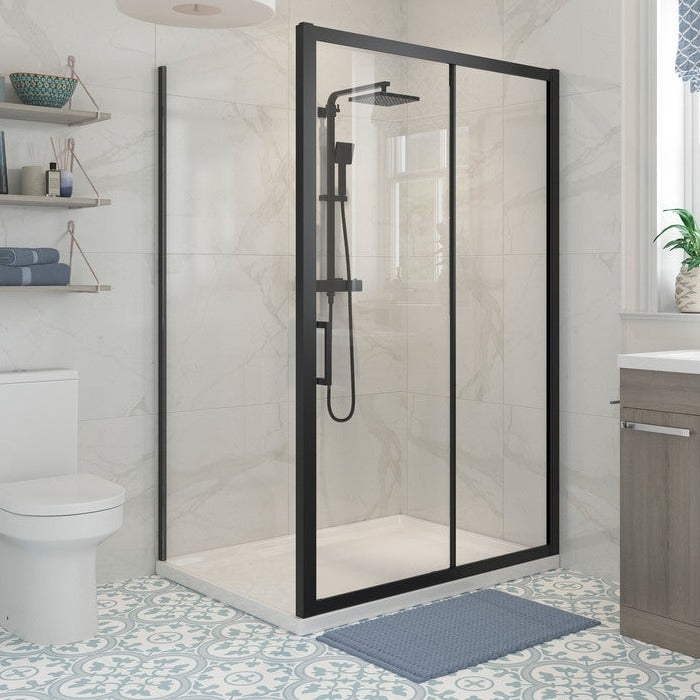 Max6 Black 900mm Side Panel-Shower Enclosures-CAPCS0022-