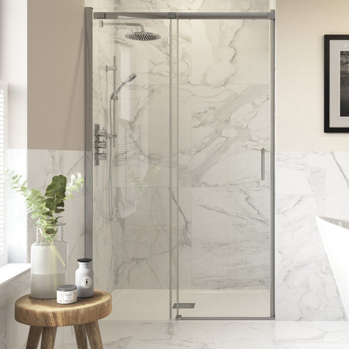 Max8plus 1400mm Semi-Framed Sliding Door-Shower Enclosures-CAPCS0394-