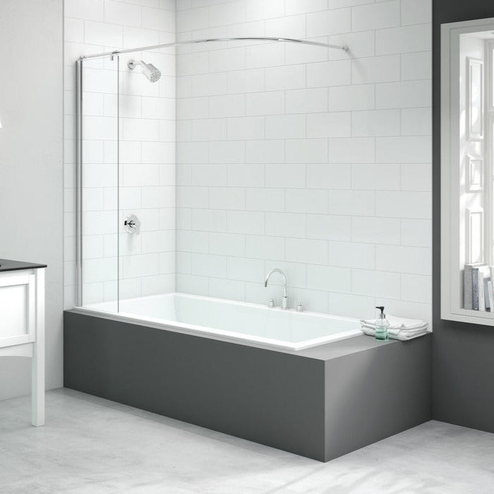 Merlyn 300x1500mm Curtain Rail Bath Screen-Bath Screens-DIBS0022-