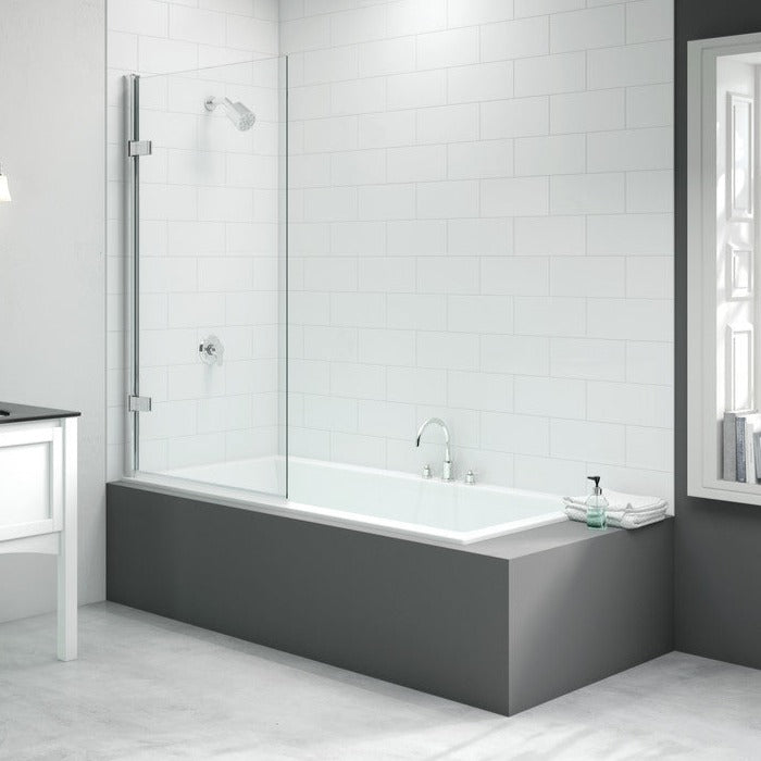Merlyn 850x1500mm Hinged Square Bath Screen-Bath Screens-DIBS0024-