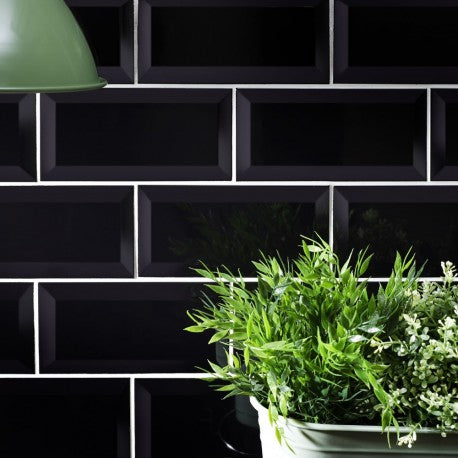 Metro Black Wall Tile 10x20cm