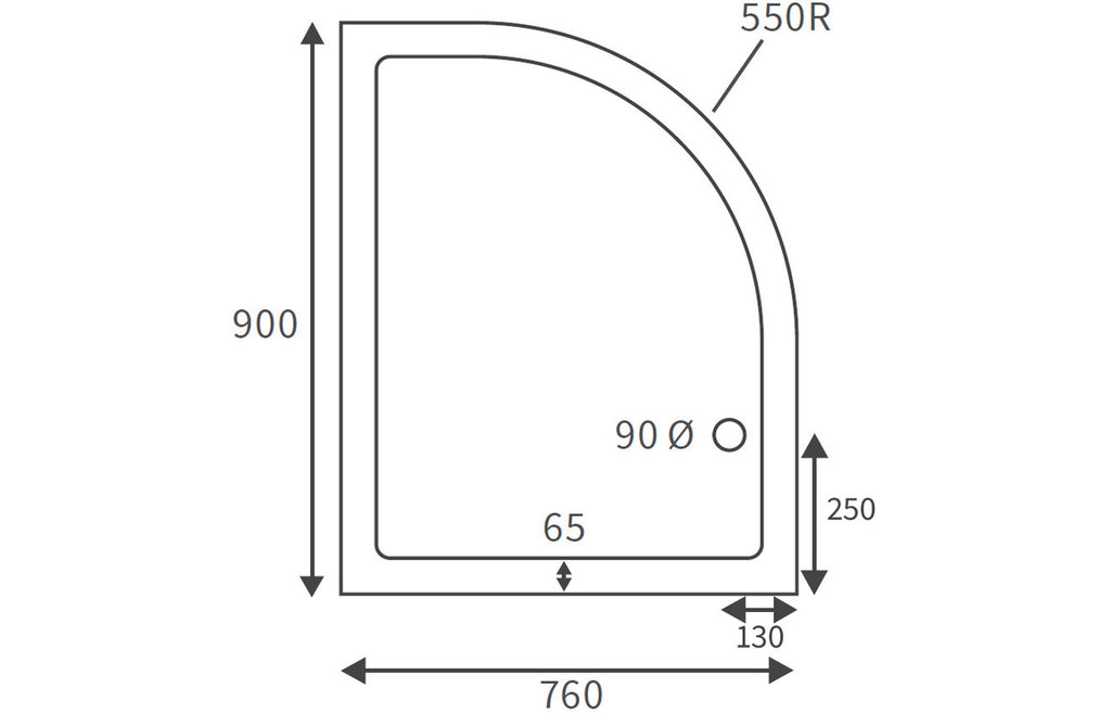 Offset Quadrant Shower Tray & Waste-Shower Trays-CAPST5133-
