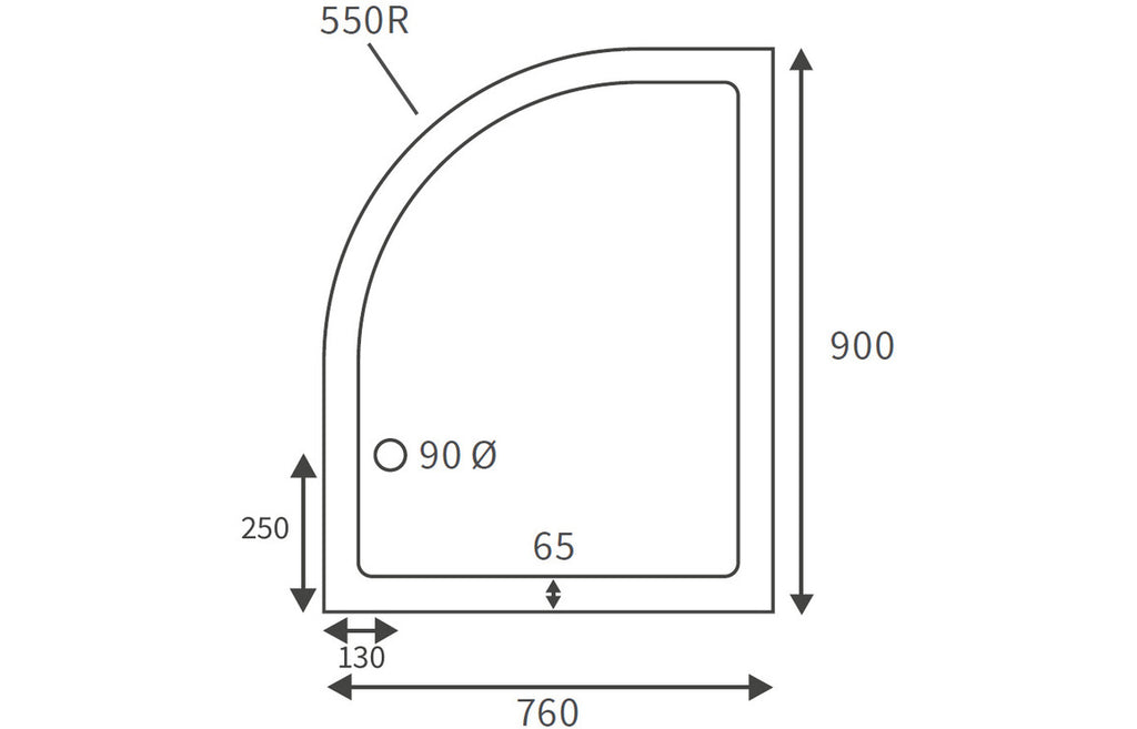 Offset Quadrant Shower Tray & Waste-Shower Trays-CAPST5133-