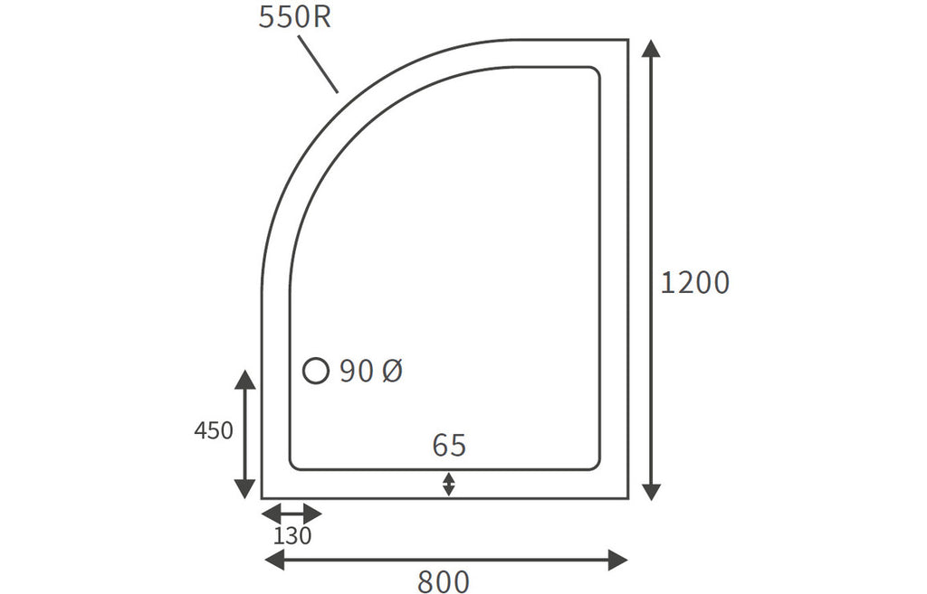 Offset Quadrant Shower Tray & Waste-Shower Trays-CAPST5133-