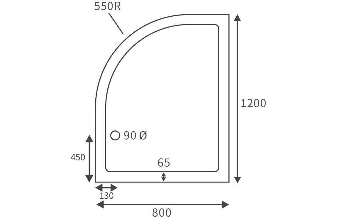 Offset Quadrant Shower Tray & Waste-Shower Trays-CAPST5133-
