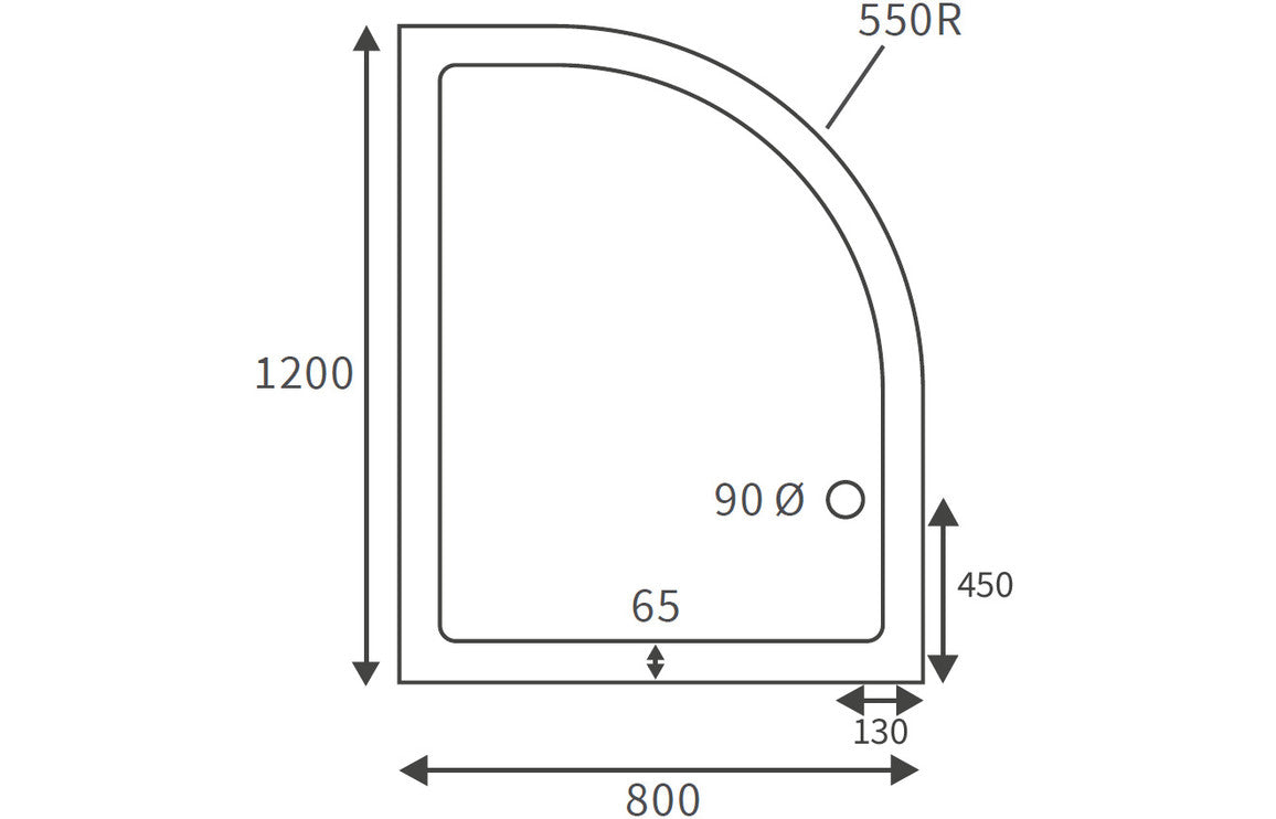 Offset Quadrant Shower Tray & Waste-Shower Trays-CAPST5133-