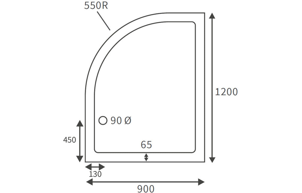 Offset Quadrant Shower Tray & Waste-Shower Trays-CAPST5133-