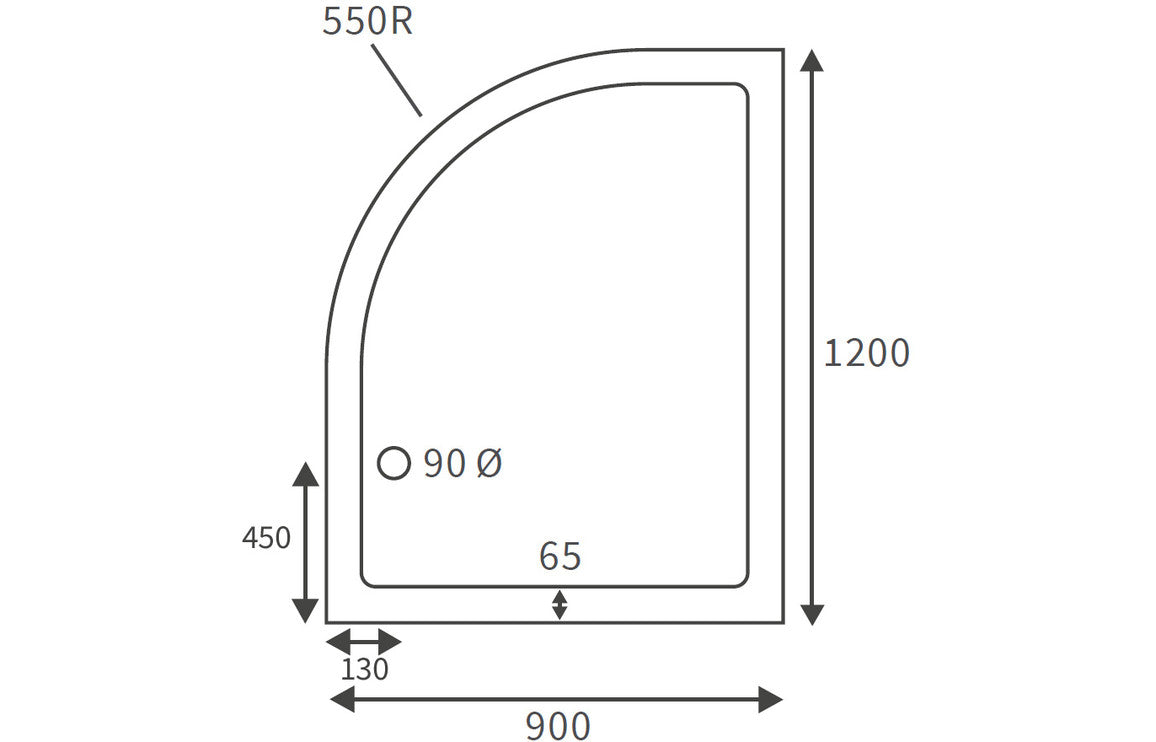 Offset Quadrant Shower Tray & Waste-Shower Trays-CAPST5133-