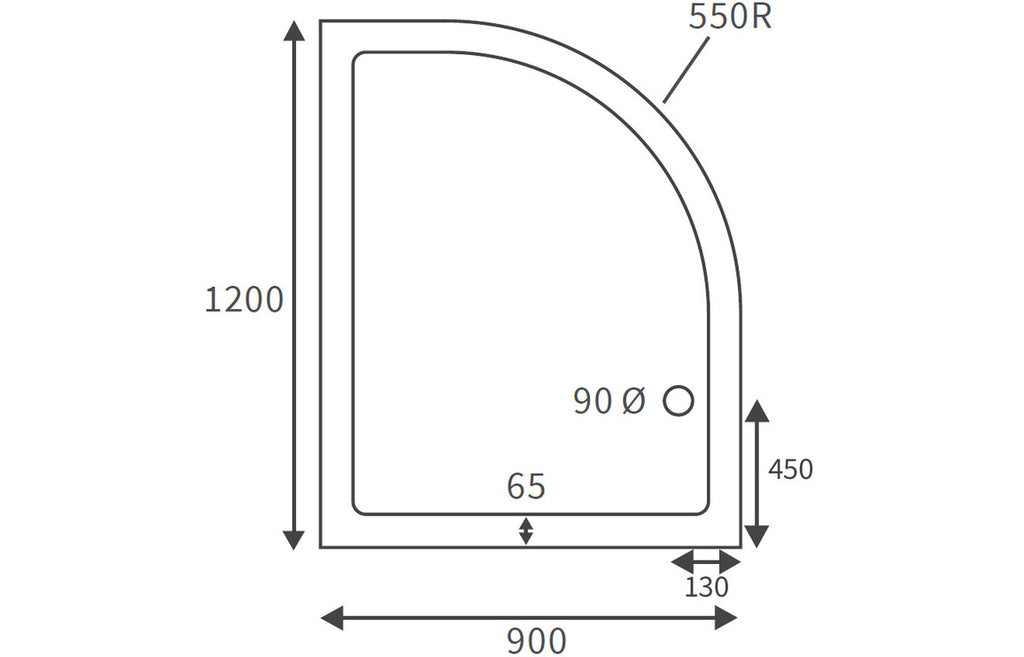 Offset Quadrant Shower Tray & Waste-Shower Trays-CAPST5133-