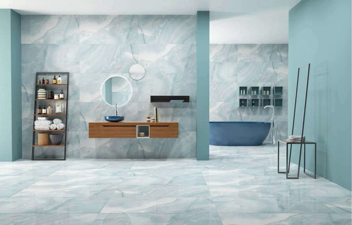 Onyx Aqua Marble Effect Porcelain Tile 60x120cm