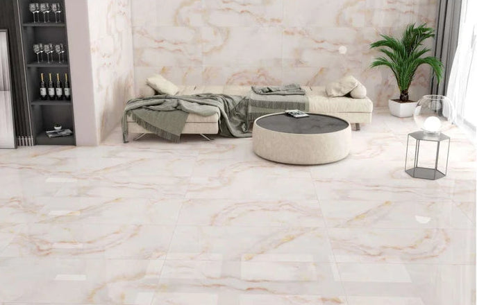 Onyx Rose Marble Effect Porcelain Tile 60x120cm
