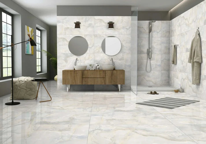 Onyx Sky Marble Effect Porcelain Tile 60x120cm