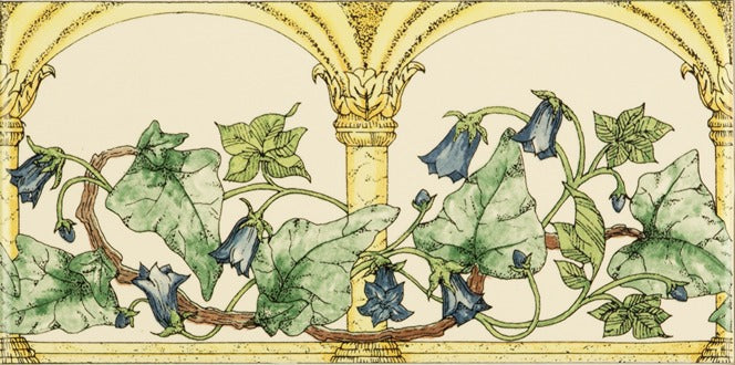 Original Style Artworks Arch and Ivy Classical Border on County White-Blue-IM-0002106