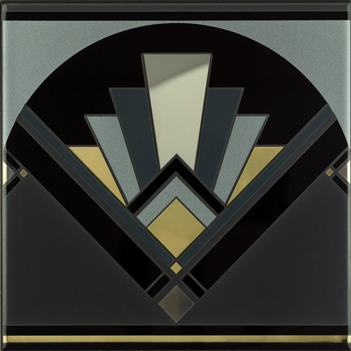 Original Style Artworks Art Deco Fan Tile-Black-IM-0003474