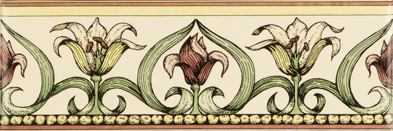 Original Style Artworks Art Nouveau Classical Border on County White-Lily Green-IM-0005237