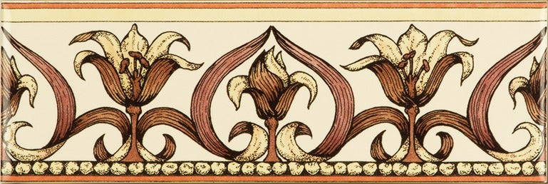 Original Style Artworks Art Nouveau Classical Border on County White-Lily Pink-IM-0004734
