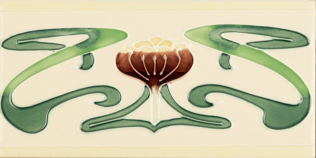 Original Style Artworks Belle Epoque Border Tube-Lined Border Tile on County White-