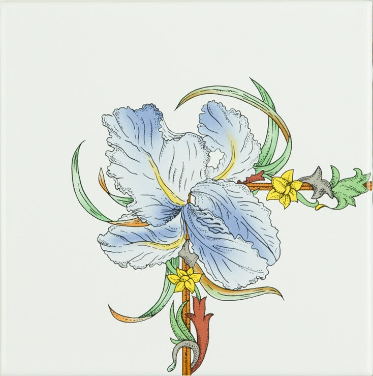 Original Style Artworks Blue Iris Corner On Brilliant White-