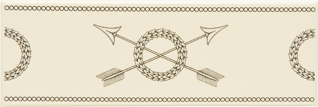 Original Style Artworks Crossed Arrows Border Charcoal Grey on County White-