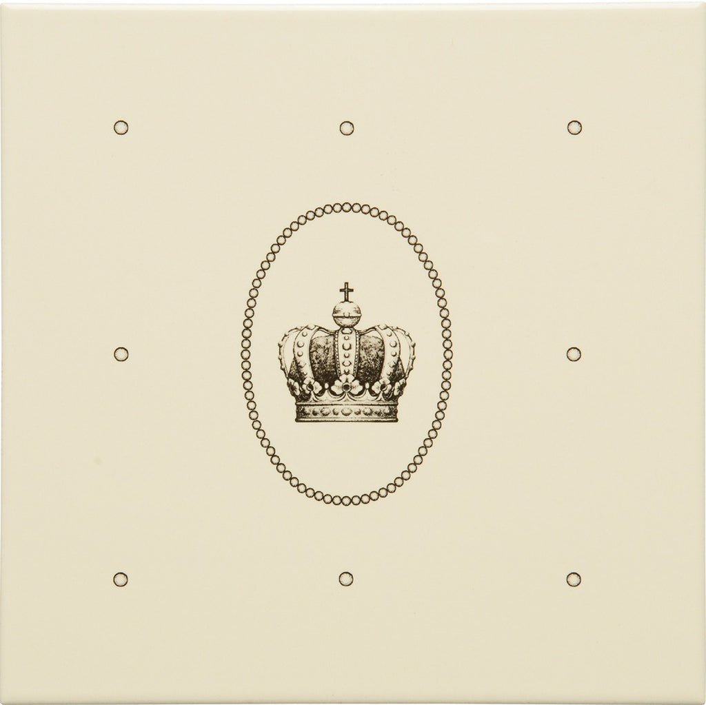 Original Style Artworks Dot Cartouche With Sovereign Crown Charcoal Grey on County White-