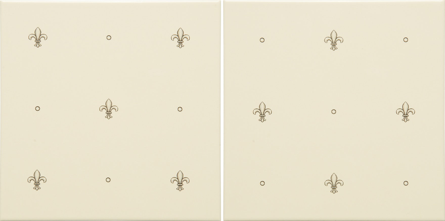 Original Style Artworks Fabergé Fleur de Lis 2-tile Set Charcoal Grey on County White-
