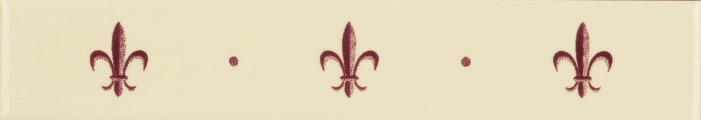 Original Style Artworks Fleur de Lis Border-Burgundy on County White-IM-0013937