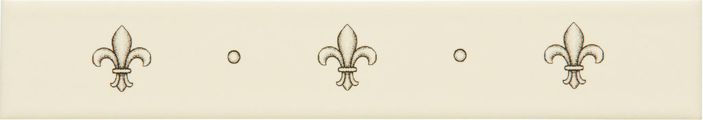 Original Style Artworks Fleur de Lis Border Charcoal Grey on County White-